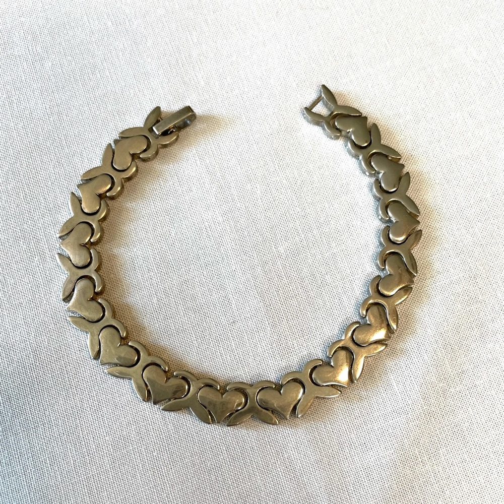 Sterling heart link bracelet